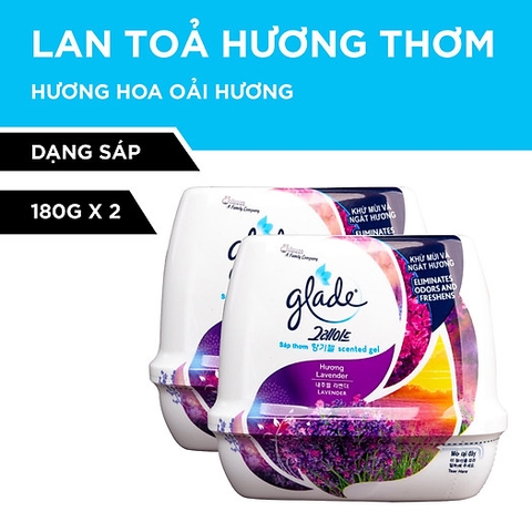 BỘ ĐÔI SÁP THƠM GLADE - H.HOA LAVENDER 180Gx2 / 6 CẶP