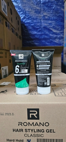 GEL TẠO KIỂU TÓC ROMANO CLASSIC SỐ 6 GIỮ TÓC SIÊU CỨNG 150G (trắng) X 48 TUÝP