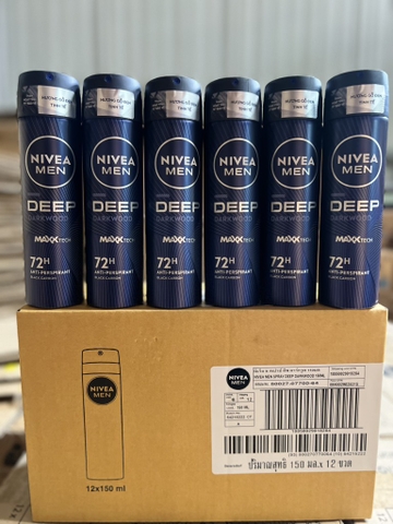 80027 Xịt ngăn mùi NIVEA MEN DEEP 150ML x 12 CHAI