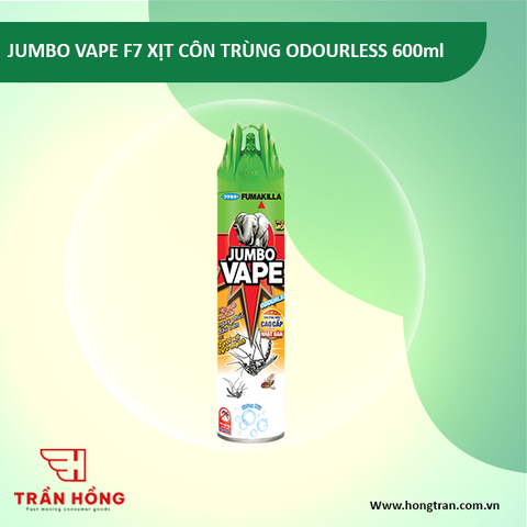 XỊT CÔN TRÙNG JUMBO VAPE F7 ODOURLESS 600ml x 24 chai