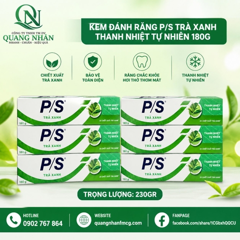 KEM ĐÁNH RĂNG P/S  TRA XANH 230g x 36 ống