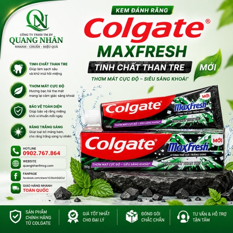 KEM ĐÁNH RĂNG COLGATE MAXFRESH TINH CHẤT THAN TRE 180G x 36 ỐNG