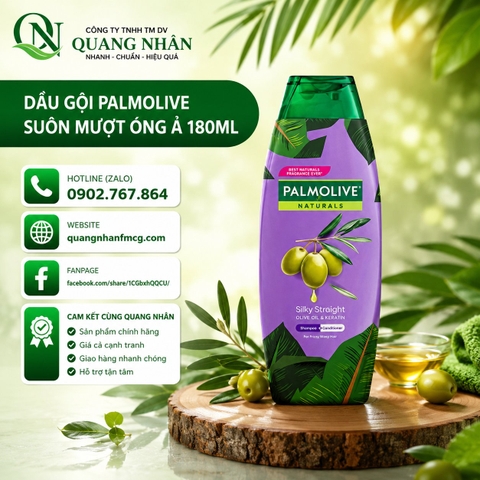 DẦU GỘI CHAI PALMOLIVE SUÔN MƯỢT ỐNG Ả 180ML x 24 CHAI