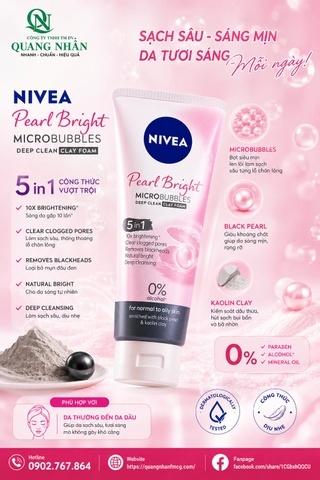 81273 SỮA RỬA MẶT NIVEA ĐẤT SÉT SÁNG DA 100G x 24 CHAI