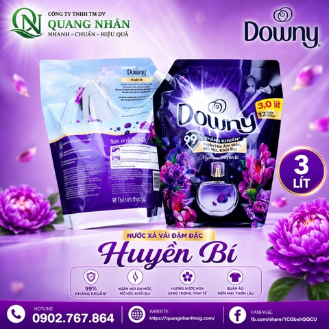 Nước xả vải Downy hương HUYỀN BÍ túi 3 lít x 4 Túi