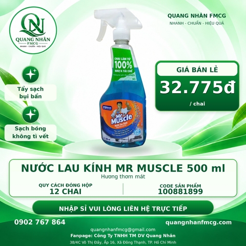 NƯỚC LAU KÍNH MR MUSCLE - 500ML x 12 chai