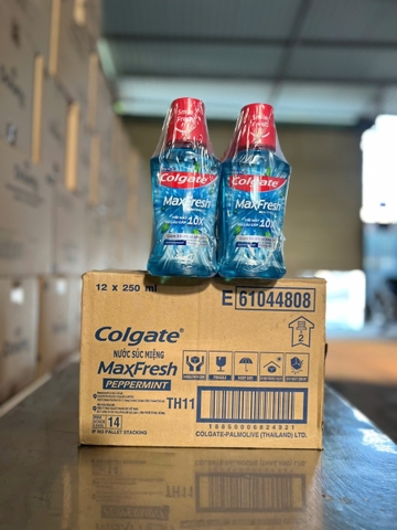 NƯỚC SÚC MIỆNG COLGATE MF BẠC HÀ 250ML X 12 CHAI