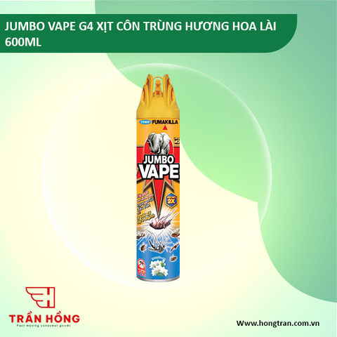 XỊT CÔN TRÙNG JUMBO VAPE G4 H.HOA LAI 600ML x 24 chai