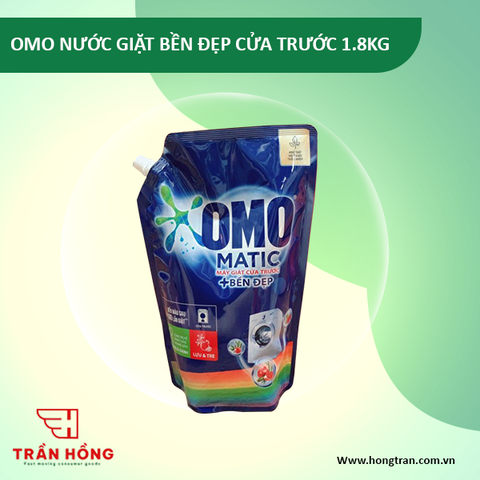 NƯỚC GIẶT OMO MATIC  BỀN MÀU CỬA TRƯỚC 1.8KG x 4 túi