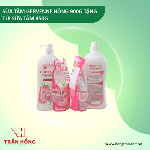 SỮA TẮM GERVENNE HỒNG 900G TẶNG TÚI ST 450G) x 12 BỘ