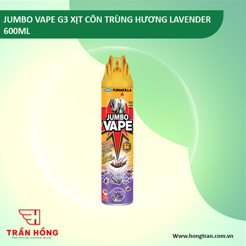XỊT CÔN TRÙNG JUMBO VAPE G3 HUONG LAVENDER 600ML x 24 chai