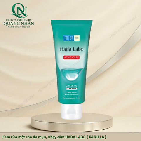Kem rửa mặt cho da mụn, nhạy cảm HADA LABO ( XANH LÁ )
