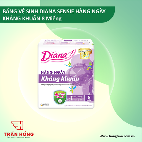 BĂNG VỆ SINH DIANA SENSIE HÀNG NGÀY KHÁNG KHUẨN 8 Miếng  x 48 gói