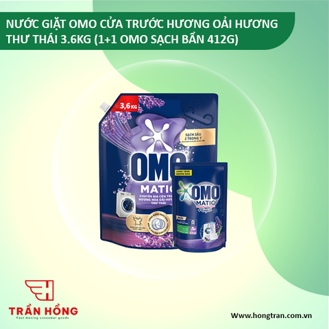 NƯỚC GIẶT OMO CỬA TRƯỚC HƯƠNG OẢI HƯƠNG THƯ THÁI 3.6KG (1+1 OMO SẠCH BẨN 412G) x 3 BỘ ( NEW )