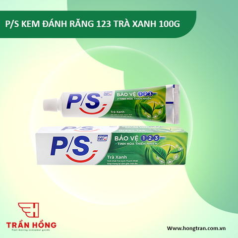 KEM ĐÁNH RĂNG P/S TRÀ XANH 123 100G x 60 ống