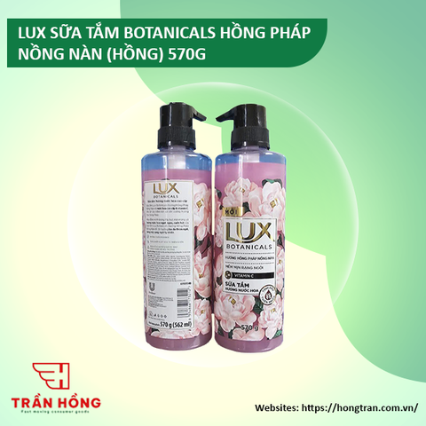 SỮA TẮM LUX BOTANICALS HOA HỒNG PHÁP NỒNG NÀN (HỒNG) 570G x 12 chai