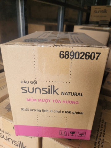 DẦU GỘI SUNSILK MỀM MƯỢT TỎA HƯƠNG 650g x 8 Chai ( HỒNG )