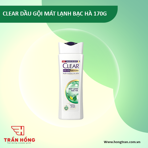 DẦU GỘI CLEAR MÁT LẠNH BẠC HÀ 170G x 36 CHAI