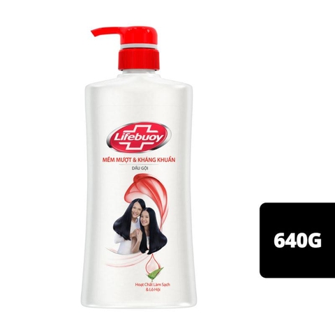 DẦU GỘI LIFEBUOY MỀM MƯỢT KHÁNG KHUẨN 640G x 8 CHAI