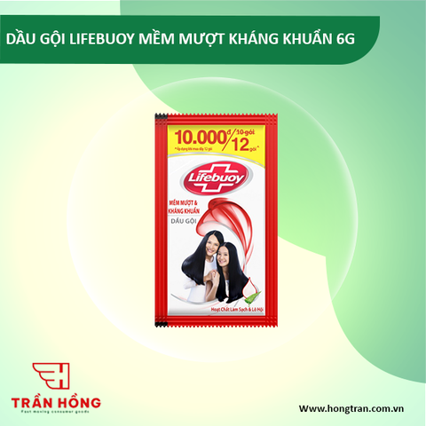 DẦU GỘI LIFEBUOY MỀM MƯỢT KHÁNG KHUẨN 6Gx12gói x 60dây