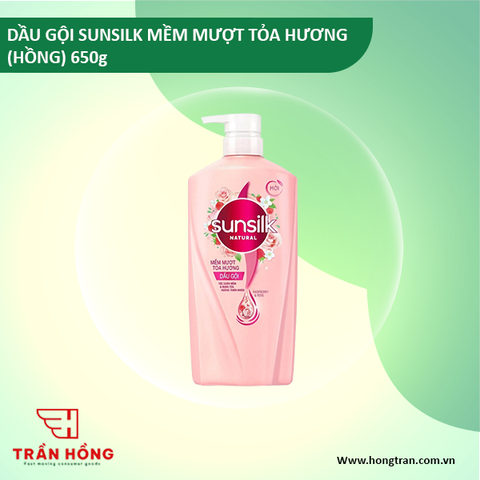 DẦU GỘI SUNSILK MỀM MƯỢT TỎA HƯƠNG 650g x 8 Chai ( HỒNG )