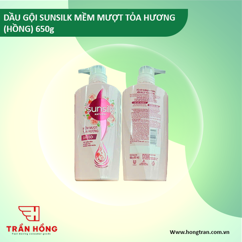DẦU GỘI SUNSILK MỀM MƯỢT TỎA HƯƠNG 650g x 8 Chai ( HỒNG )