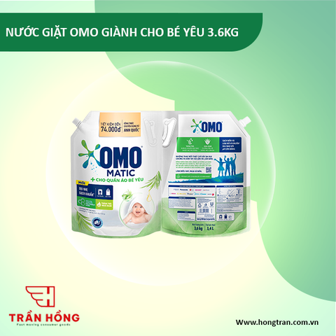 NƯỚC GIẶT OMO GIÀNH CHO BÉ YÊU 3.6KG X 4 TÚI