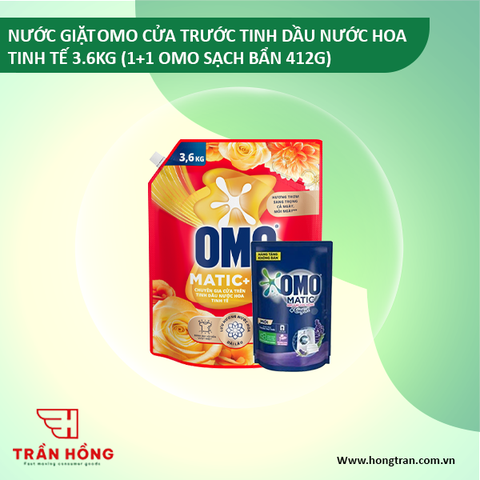 NƯỚC GIẶT  OMO CỬA TRƯỚC TINH DẦU NƯỚC HOA TINH TẾ 3.6KG (1+1 OMO SẠCH BẨN 412G) x 3 BỘ ( NEW )