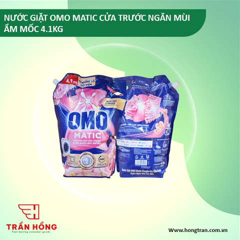 NƯỚC GIẶT OMO MATIC CỬA TRƯỚC NGĂN MÙI ẨM MỐC 4.1KG x 4 TÚI