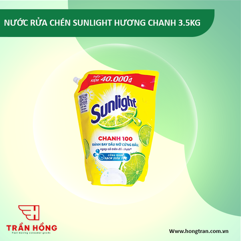 NƯỚC RỬA CHÉN SUNLIGHT HƯƠNG CHANH 3.5KG x 4 TÚI