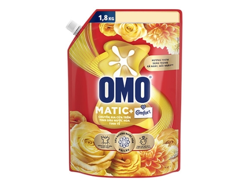 NƯỚC GIẶT OMO MATIC TINH DAU THOM CUA TRÊN 1.8KG x 4 TÚI