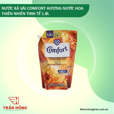 NƯỚC XẢ VẢI COMFORT HUONG NUOC HOA THIÊN NHIÊN TINH TẾ 1.8L X 4 TÚI
