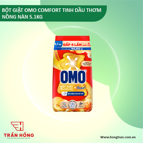 BỘT GIẶT OMO COMFORT TINH DẦU THƠM NỒNG NÀN 5.1KG X 3 TÚI