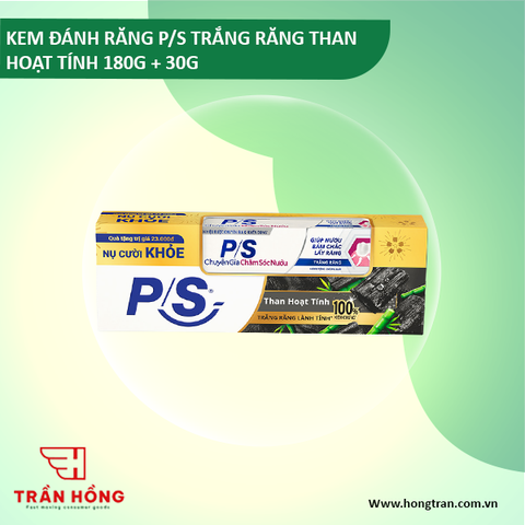 KEM ĐÁNH RĂNG P/S TRẮNG RĂNG THAN HOAT TINH 180G + 30G x 24 BỘ