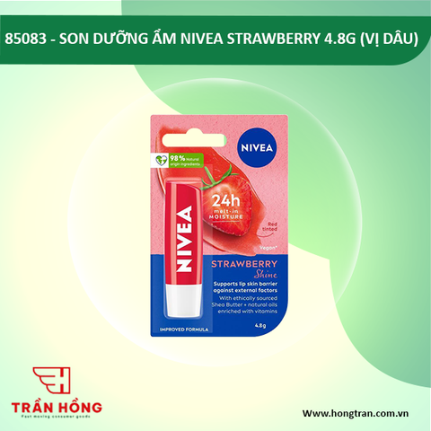 85083 SON DƯỠNG ẨM NIVEA STRAWBERRY 4.8G ( VỊ DÂU ) x 24 CHAI