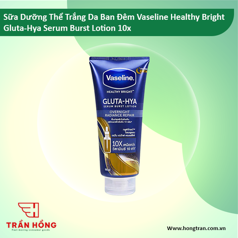 Sữa Dưỡng Thể Trắng Da Ban Đêm Vaseline Healthy Bright Gluta-Hya Serum Burst Lotion 10x 300ml X 12 Tuýp