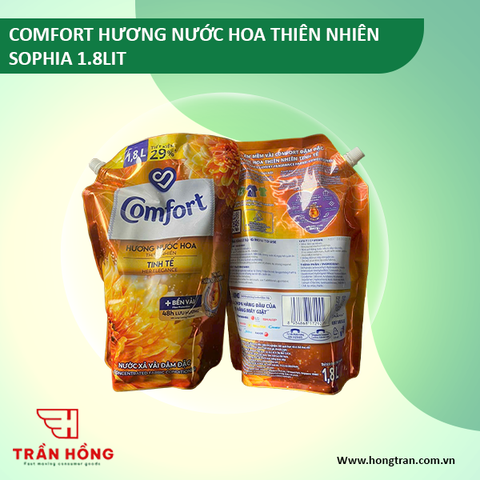 NƯỚC XẢ VẢI COMFORT HUONG NUOC HOA THIÊN NHIÊN TINH TẾ 1.8L X 4 TÚI