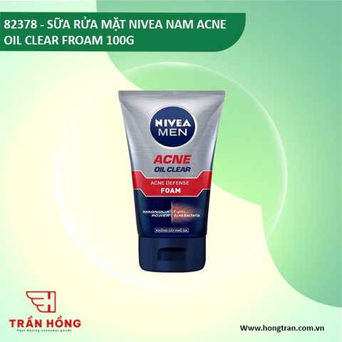 82378 SỮA RỬA MẶT NIVEA NAM ACNE OIL CLEAR FROAM 100G x 24 CHAI