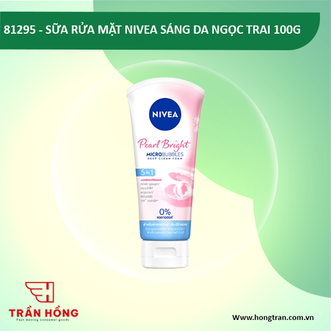 81295 SỮA RỬA MẶT NIVEA SÁNG DA NGỌC TRAI 100G x 24 CHAI