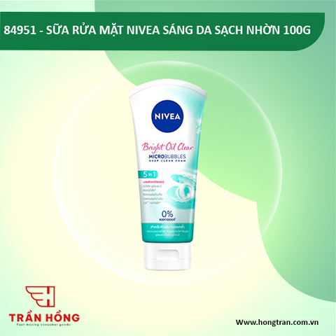 84951 SỮA RỬA MẶT NIVEA SÁNG DA SẠCH NHỜN 100G x 24 CHAI