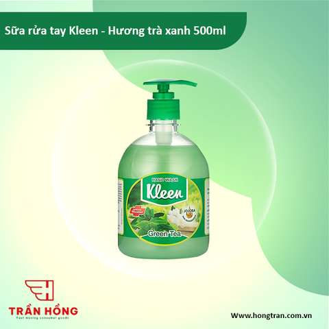Sữa rửa tay Kleen - Hương trà xanh 500ml x 12chai
