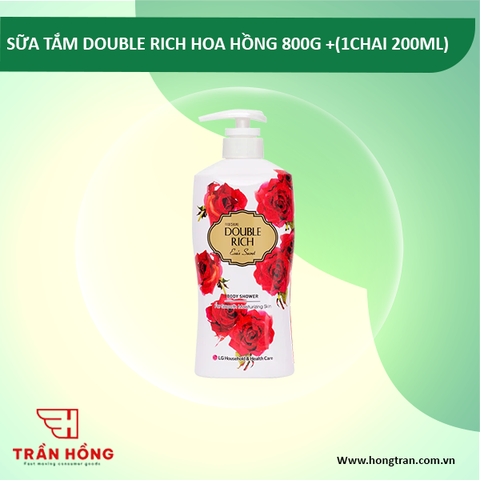 SỮA TẮM DOUBLE RICH HOA HỒNG 800G +(1CHAI 200ML) X 12 BỘ