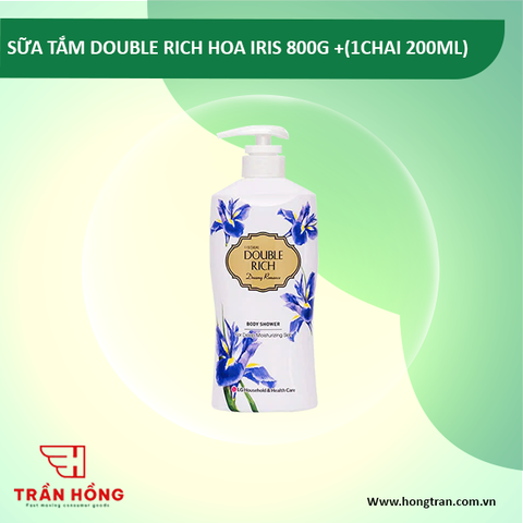 SỮA TẮM DOUBLE RICH HOA IRIS 800G +(1CHAI 200ML) X 12 BỘ