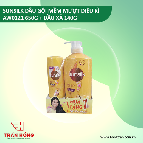 DẦU GỘI SUNSILK MỀM MƯỢT DIỆU KỲ 650G + DX 140G) x 8 bộ