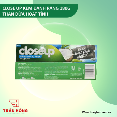 KEM ĐÁNH RĂNG CLOSE UP 180G THAN DỪA HOẠT TÍNH x 36 CÂY