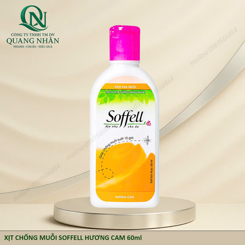 XỊT CHỐNG MUỖI SOFFELL HƯƠNG CAM 60ml x12 hộp x12 chai