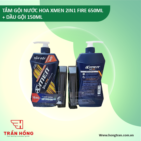 TẮM GỘI NƯỚC HOA XMEN 2IN1 FIRE 650ML + DẦU GỘI 150ML x 7 BỘ