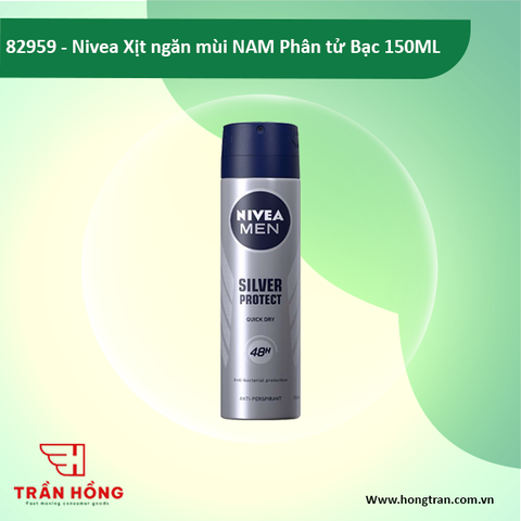 82959 Nivea Xịt ngăn mùi NAM Phân tử Bạc 150ML x 12 CHAI