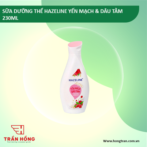 SỮA DƯỠNG THỂ HAZELINE YẾN MẠCH & DÂU TẰM 230ML x 24 chai