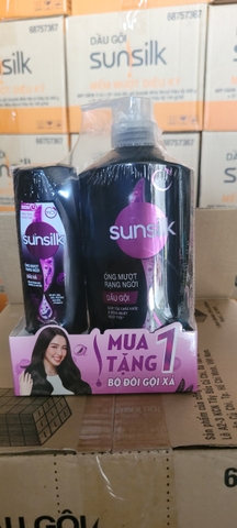 DẦU GỘI SUNSILK ÓNG MƯỢT RẠNG NGỜI 650G + DX 140G) x 8 bộ